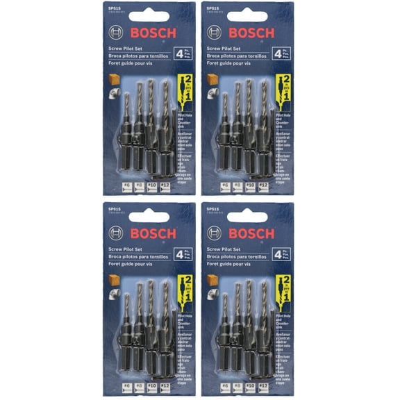 Bosch SP515 5-Piece HEX Shank Countersink Screw Pilot Set (4-Pack)