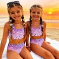 thumbnail image 5 of CCRFTGI Girls Swimsuits Size 10-12 2 Piece Set Swimming Girls Bathing Suit Beach Holiday Stars Bikini Set Cute Summer Girls Fashion Swimsuits Swimwear Dark Purple 5-6 Years, 5 of 9