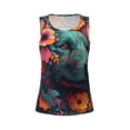 thumbnail image 3 of Picia Colorful Flower Dog A Pattern Women's Workout Tank Top,Breathable Activewear,Slim Fit Athletic Top,Versatile Workout Moisture-wicking top-Medium, 3 of 9