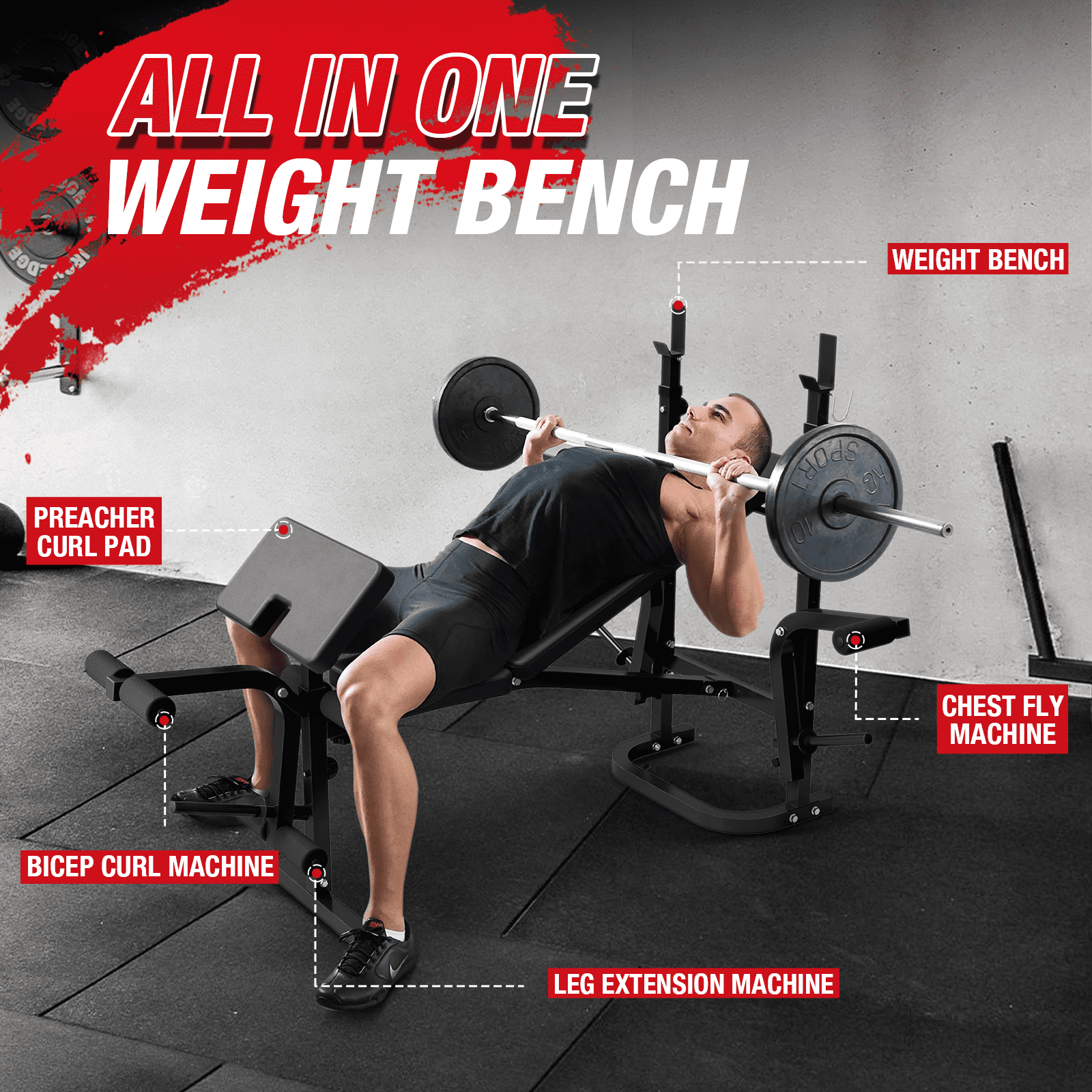Gym Bench Press Weight Bench Cushion Incline Bench Bench Press