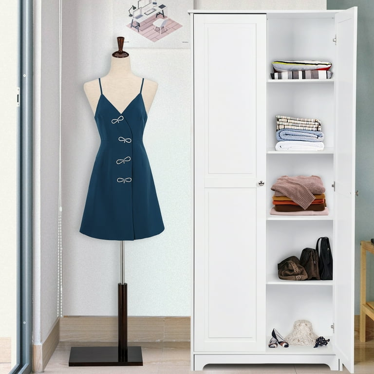 FCH Wardrobe Storage Cabinet, Double Door Armoire Closet, 5