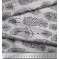 thumbnail image 3 of Soimoi Gray Cotton Duck Fabric Tribal Feather Fabric Prints By Yard 42 Inch Wide, 3 of 3