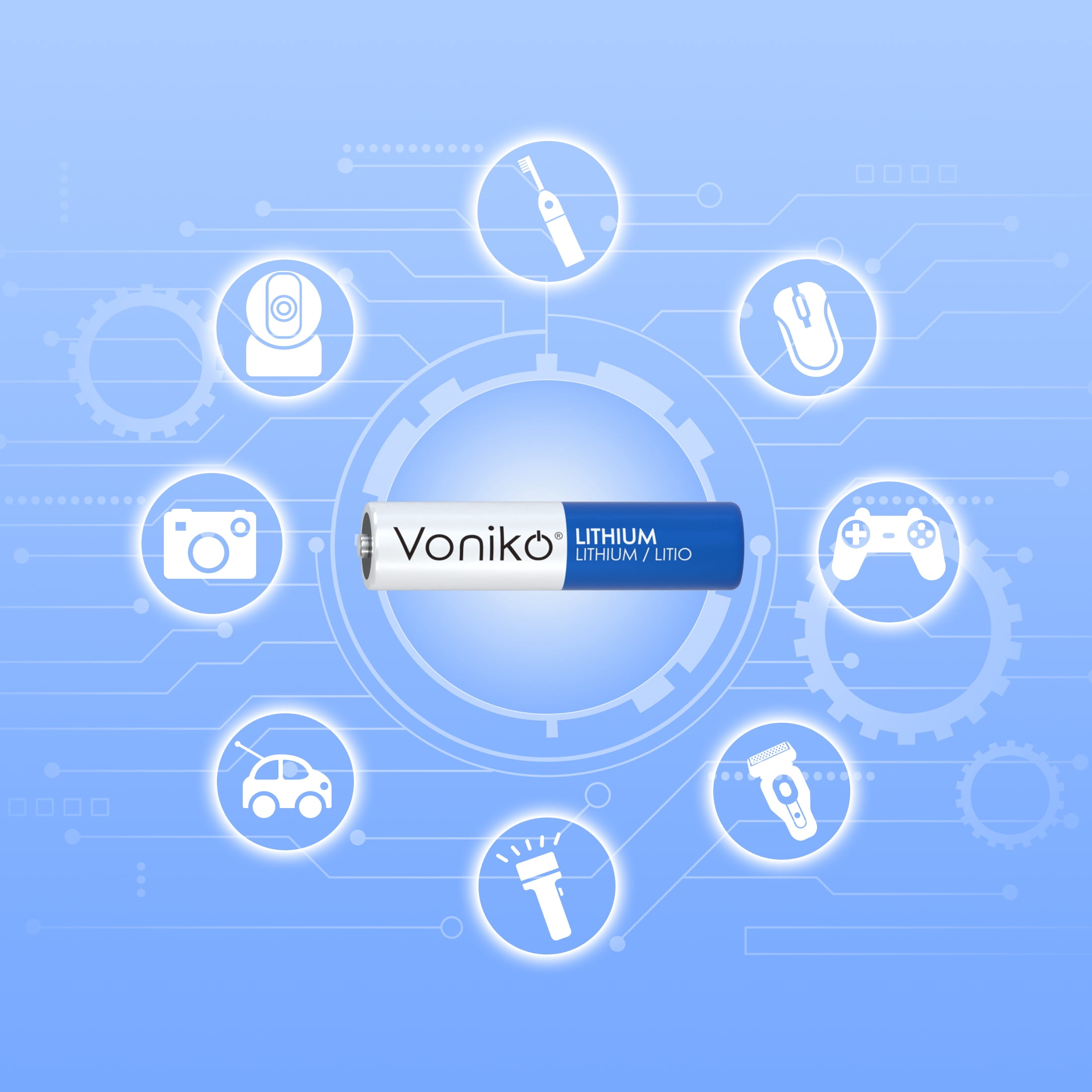Voniko Lithium AAA Batteries 12 Pack, 1.5V 1200mAh Non-Rechargeable Triple A Battery for Flashlight, Toys, Remote Control