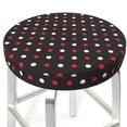 thumbnail image 3 of Daiia Red and white polka dots Stool Covers Round,Round Bar Stool Covers Waterproof Bar Chair Covers Washable Stool Cushion Slipcover for 12-14 Inch Chair-13 inch, 3 of 7