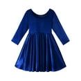 thumbnail image 5 of SILVERCELL 2-7T Toddler Girls Christmas Velvet Twirl Dresses + Headband, Little Girl Casual Long Sleeve Swing A-Line Skater Party Dress, 2-7 Years, Blue, 5 of 8