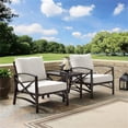 thumbnail image 2 of Crosley Furniture Kaplan 3Pc Fabric Conversation Set in Oil Bronze/Oatmeal, 2 of 11
