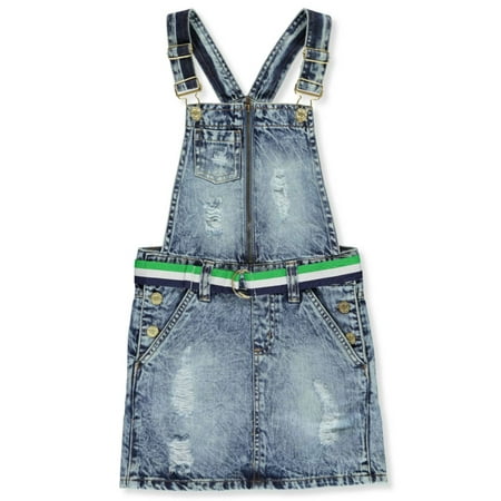 - Chillipop Girls' Belted Denim Overalls Dress