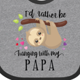 thumbnail image 4 of Inktastic Sloth I'd Rather Be Hanging with Papa Boys or Girls Baby Bib, 4 of 4