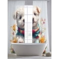 thumbnail image 6 of Sheer Curtain Panels Cute Dog Rod Pocket Voile Window Curtains Easter Eggs Flower Window Treatments Ligh Filtering Privacy Curtain Drapes for Bedroom Living Room 2 Panel Set 108 Inch Length, 6 of 9