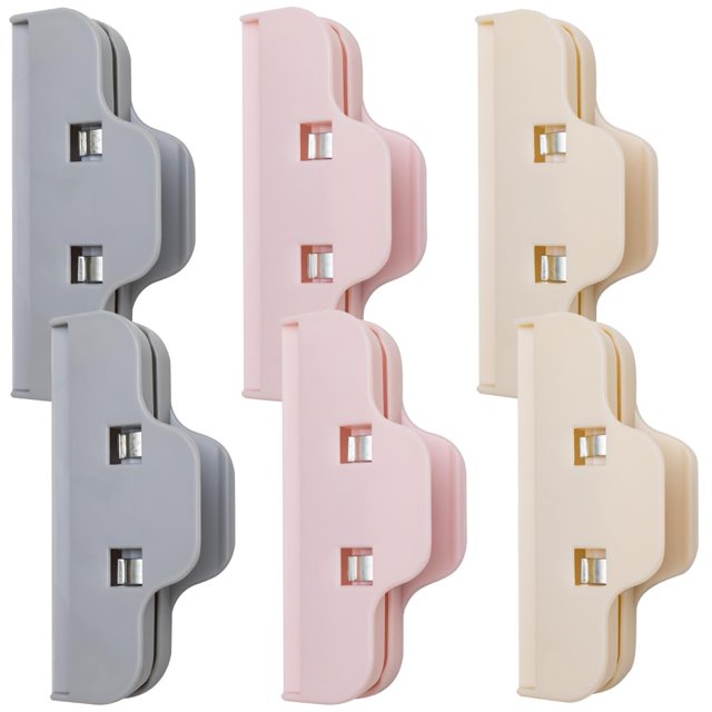 6 uds.-Clips para bolsas fiables-Clips para bolsas versátiles para patatas fritas-Clips para alimentos fáciles de usar-Sellador de virutas duradero-Clip reutilizable para bolsas de patatas f