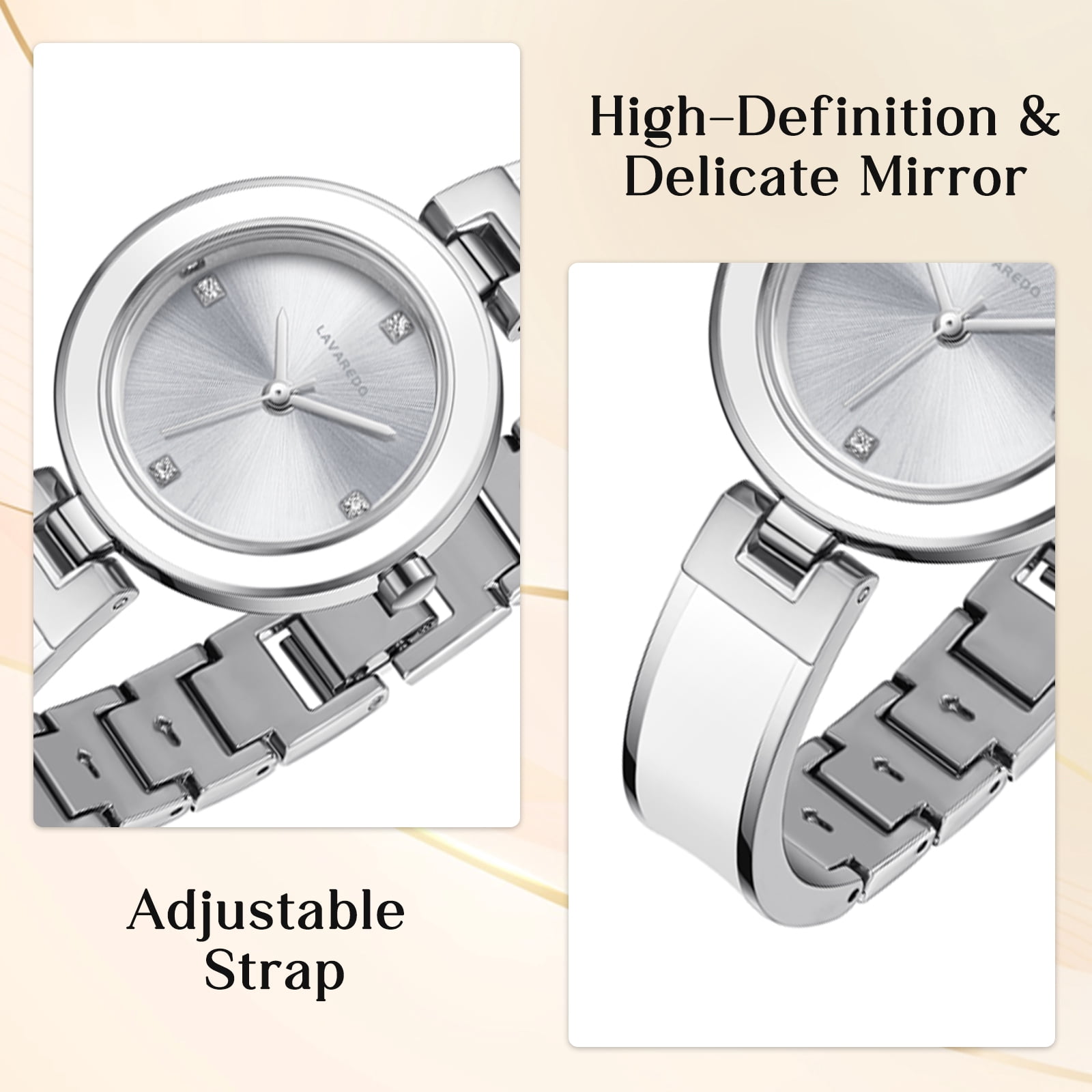 Bomieux Woman Watches Elegant Bangle Watch for Women with Adjustable Strap 3ATM Water Resistance Gift for Woman
