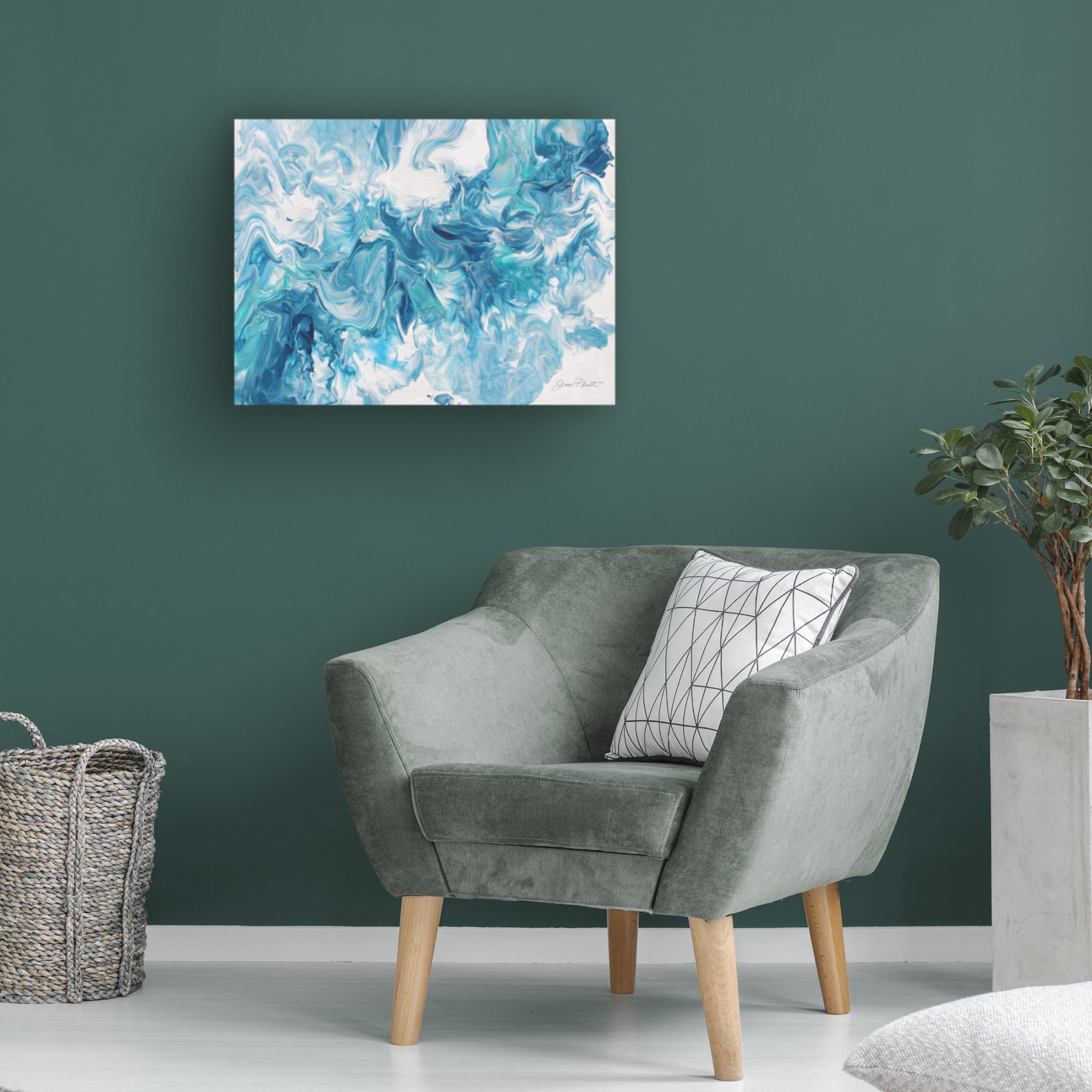 Canvas Wall Art - Jean Plout 'Abstract Pouring T' Wall Art for Living Room, Bedroom, or Office Décor by Trademark Fine Art - 47 x 35 Inches