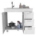thumbnail image 3 of TUHOME Ferretti Base Cabinet Engineered Wood Cabinets in  White, 3 of 9