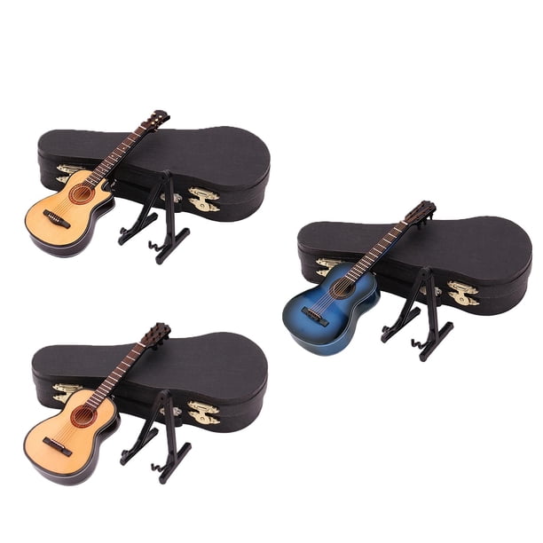 Modelo De Guitarra De 3 Uds Con Soporte Y Estuche, Regalos Para Ni?os Y Ni?as, Regalos De Cumplea?os Sunnimix Instrumentos musicales