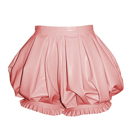 Womens High Waist Short Pants Party Shorts Shiny PVC Leather Lolita Bloomers Lingerie Costumes Accessory