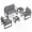 Grey, variant on Patiojoy Faux Leather Living Room Sofa Set 5 Piece Living Room Furniture Set Includes 2-Seater Loveseat 2 Accent Chairs & 2 Coffee Tables Brown