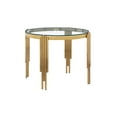 thumbnail image 2 of Modern Round Tempered Glass Dining Table with Stainless Steel Frame & Polished Gold Legs - Compact 8-Person Kitchen Dining Set, 2 of 5