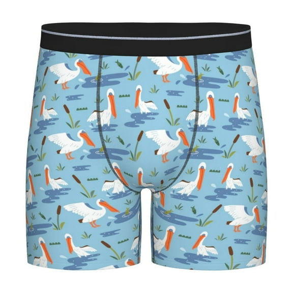 Easygdp Pelican Reed And Fish Men's Boxer Briefs Men’s Underwear Boxer Briefs for Men