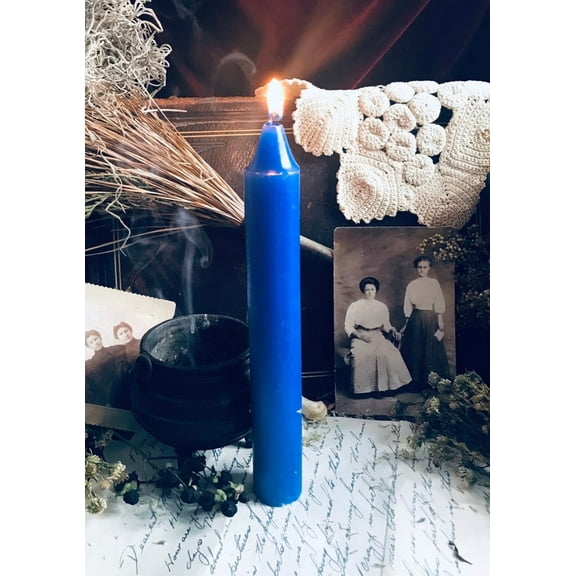 Dark Blue Wisdom Truth Pack of 12 Wicca Occult Witch Ritual Spell Chime Candles