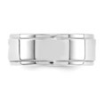 thumbnail image 3 of Mens 10K White Gold 8mm Flat Wedding Band Ring with Step Edge, 3 of 5