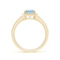 thumbnail image 2 of Angara Natural 1.35 Ct. Aquamarine with Diamond Halo Ring in 14K Yellow Gold for Women (Ring Size: 11.5), 2 of 9