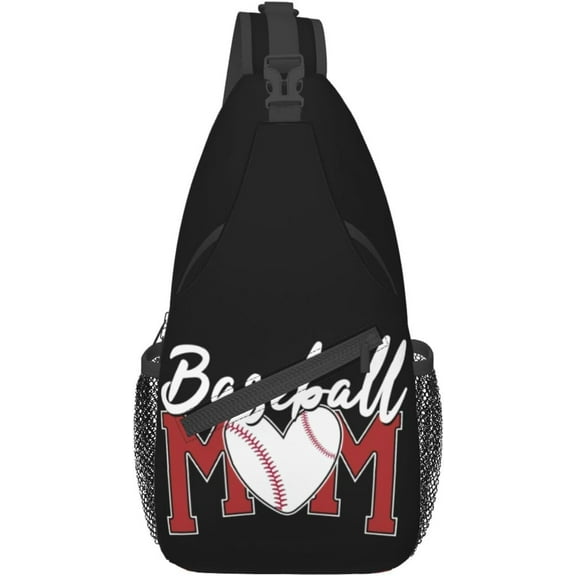 Baseball Mom Sling Bag Crossbody Hiking Travel Chest Bags Backpack Shoulder Daypack for Women Men