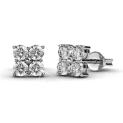 Cate & Chloe Rae 18k White Gold Plated Cluster Stud Earrings with Swarovski Crystals for Women