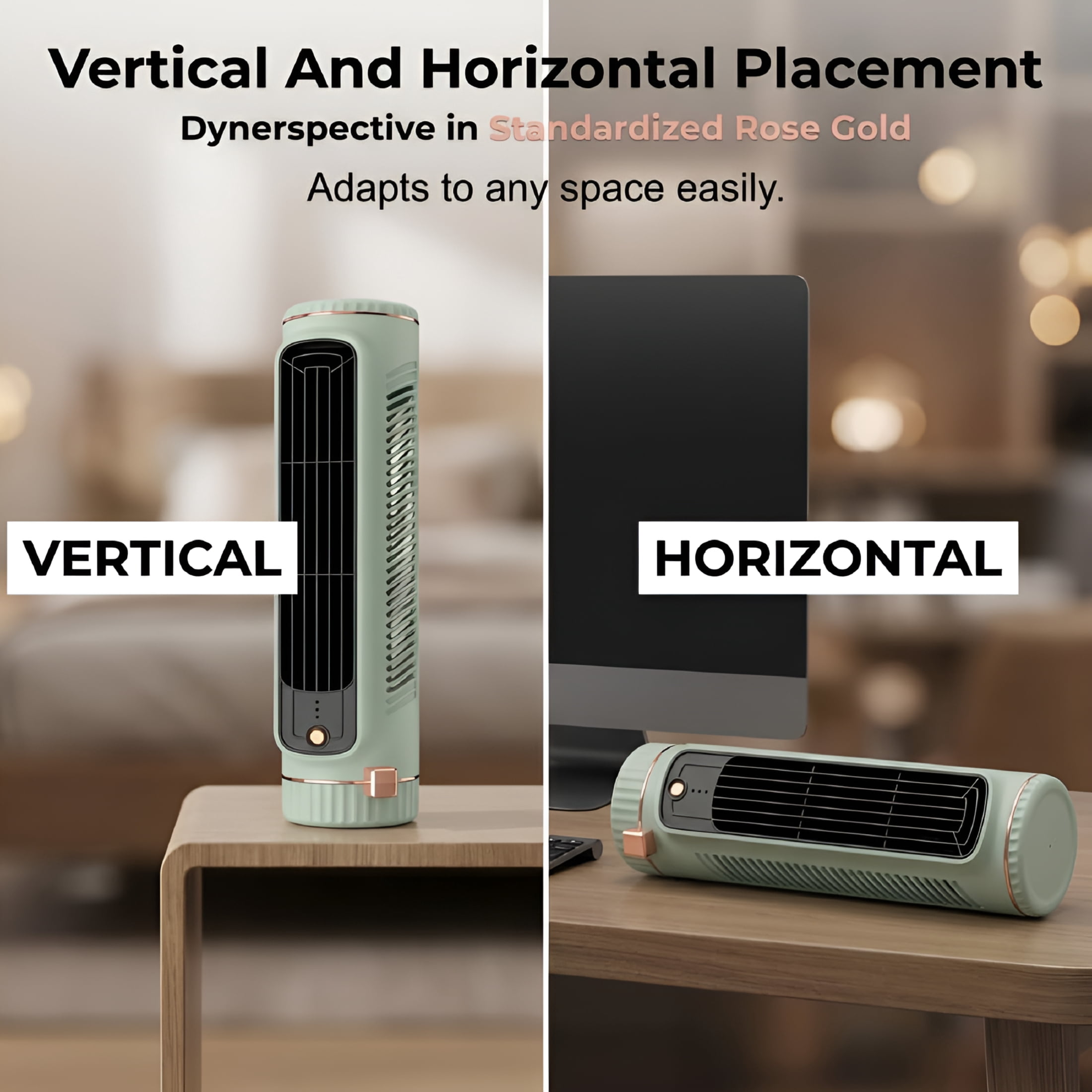 HIBIBUD Portable Air Conditioner,Windowless Mini Ac Unit,3 Speeds Personal Air Cooler with Cool Air Spray,Rechargeable(Green)