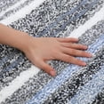 thumbnail image 3 of Unique Bargains Striped Bathroom Mat Soft Non-Slip Quick Dry Bath Rugs Grey 20" x 32", 3 of 7