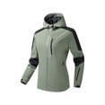 thumbnail image 1 of Veste Imperméable 2023 avec Capuche pour Femmes Mode Confortable Décontractée Veste à Blocs de Couleur Interchangeables Poche à Cordon Manches Longues à Capuche Vestes Décontractées Coupe-Vent Ajustable, 1 of 3