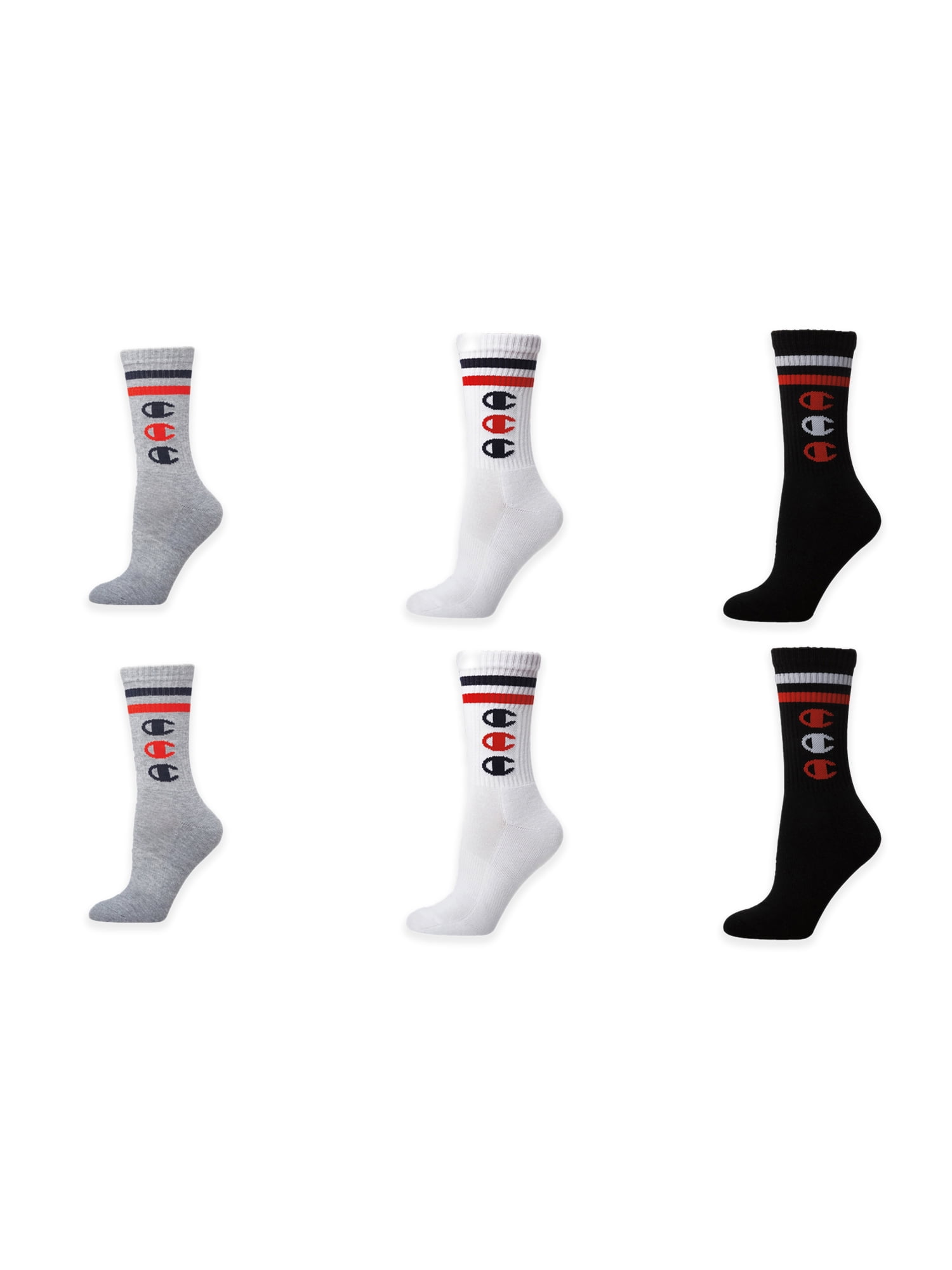 Champion Women's Crew Socks, 3 Pack