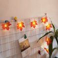 thumbnail image 3 of 1.5M 10LED Lighted Fall Autumn Maple Leaves Garland Thanksgiving Decor, 3 of 4