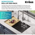 thumbnail image 3 of Kraus KRM-11DG Multipurpose Over Sink Roll-Up Dish Drying Rack, Dark Grey, 3 of 9