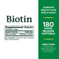 thumbnail image 2 of Suplemento Nature's Bounty, cápsulas blandas de biotina de 10,000 mcg, 180 unidades, 2 of 5