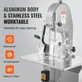 thumbnail image 2 of VEVOR Commercial Electric Meat Bandsaw, 1800W Stainless Steel Countertop Bone Sawing Machine,Workbeach 15" x 19.1",7.09 Inch Max Cutting Thickness,Frozen Meat Cutter with 5 Blades for Rib Pork Beef, 2 of 9