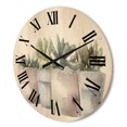 thumbnail image 3 of Designart 'Succulent and Cactus House Plants III' Farmhouse Wood Wall Clock, 3 of 5