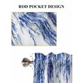 thumbnail image 6 of Navy Blue 2 Panel Kitchen Curtains for Windows, Summer Botanical Leaves Watercolor Bathroom Privacy Curtain, Home Décor Window Treatment for Bedroom/Living Room 55"x45", 6 of 6