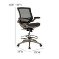 thumbnail image 5 of Flash Furniture Waylon Mid-Back Transparent Black Mesh Drafting Chair with Melrose Gold Frame and Flip-Up Arms, 5 of 13