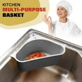 thumbnail image 3 of Sink Basket, Triangular Multifunctional Drain Shelf Sink Storage Rack Kitchen Sucker Storage Holder Bathroom Support Corner Hanging Shelf Soap Box Organizer (gray), 3 of 6