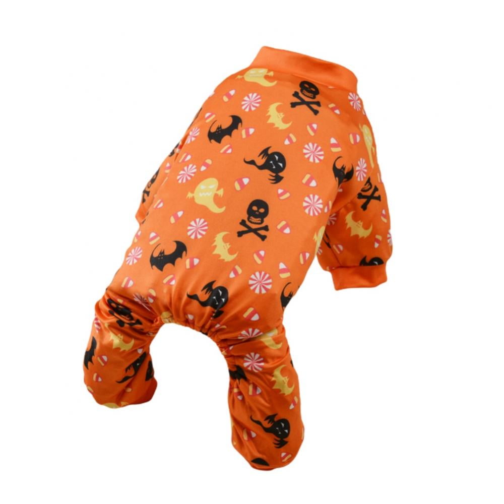 Orange Skull Dog Cat Hoodie Pet 