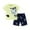 Light Green, variant on WOYY Toddler Boys Summer Outfits Cartoon Zebra Short Sleeve T-Shirt Shorts Set, Sizes 3-8