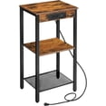 thumbnail image 4 of HOOBRO 3-Tier End Table with Charging Station and USB Ports Living Room Rustic Brown BF09UDH01, 4 of 9