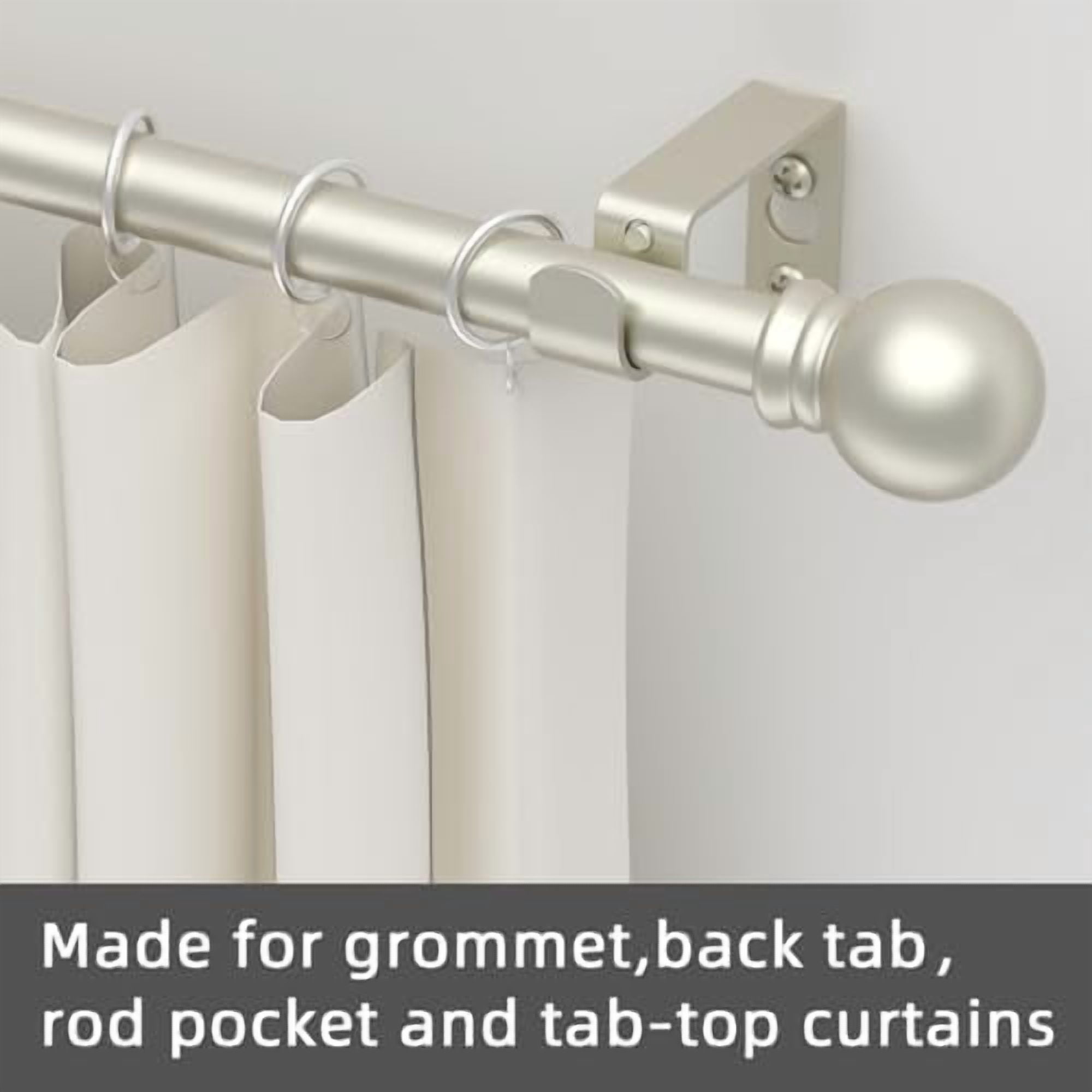Curtain Rods for windows 32-48 inch, 5/8 inch Decorative Nickel Splicing Heavy Duty Metal Curtain Rod set with Brackets