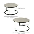 thumbnail image 3 of HOMCOM Ensemble Polyvalent de 2 Tables Basses Empilables avec Base en Métal Maison, 3 of 10