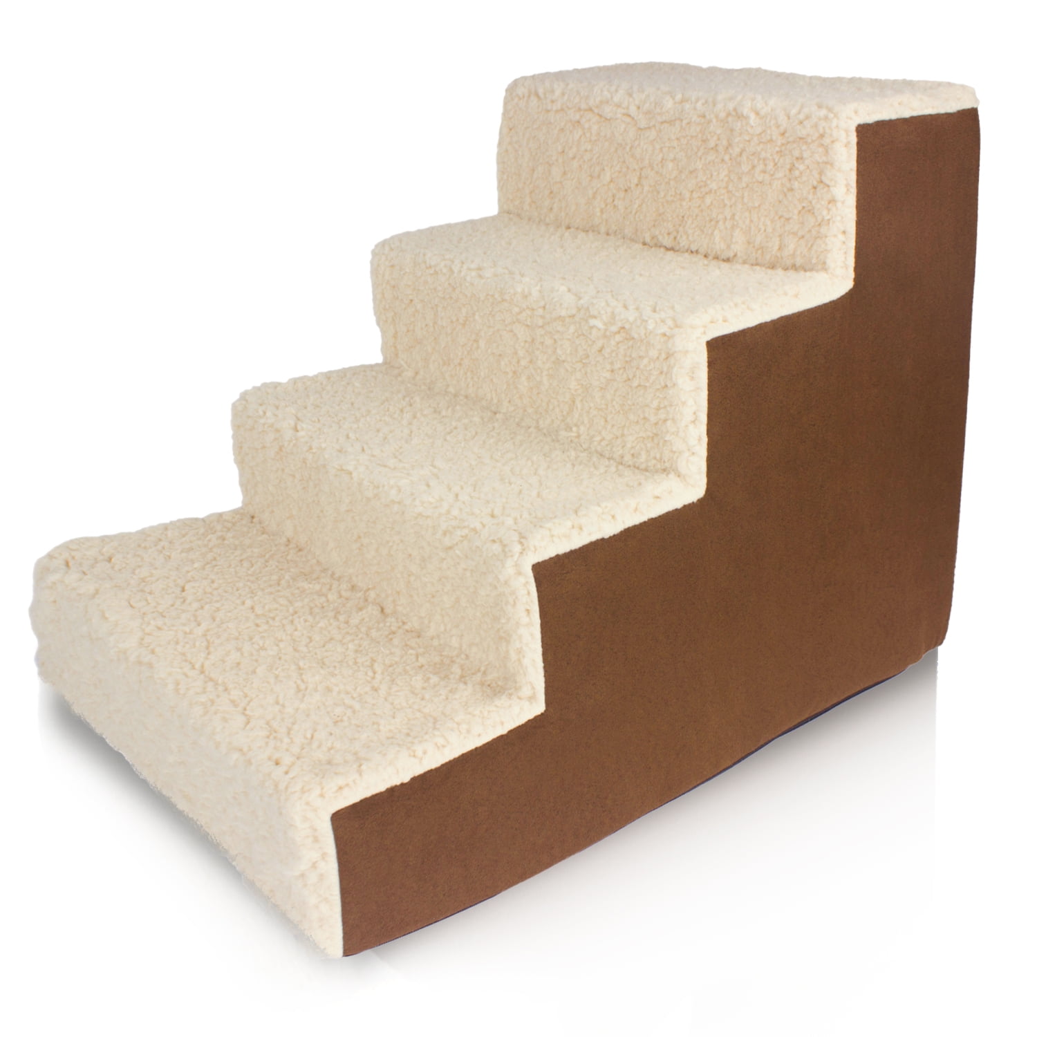 Precious Tails Deluxe High-Density Foam 4-Step Pet Stairs for Dogs and Cats - Durable, Lightweight, and Portable Staircase for Easy Mobility Assistance