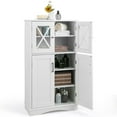 thumbnail image 1 of Costway Bathroom Storage Cabinet Linen Storage Cabinet with Doors and Adjustable Shelves, 1 of 10