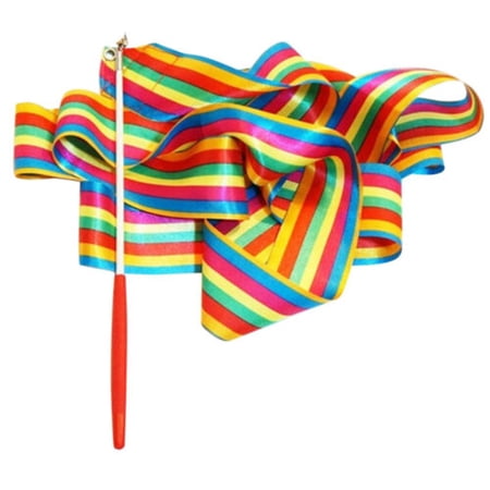 iaksohdu 4m Gymnastics Rhythmic Dancing Ballet Ribbon Streamer Twirling Rod Wand