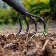 Expert Gardener Fiberglass Long Handle 4-Tine Cultivator with Comfort End Grip