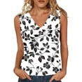 thumbnail image 2 of Mifsaly Cotton Tank Tops Women V-Neck Sleeveless Top Floral Print Slim Fit Fashion Blouse Breathable Lightweight Trendy Boho Clothes XL, 2 of 6