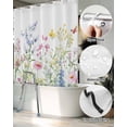 thumbnail image 5 of Split Shower Curtain for Transfer Bench, Spring Floral Fabric Shower Curtains for Bathroom, Colorful Watercolor Botanical Summer Tub Sliding Transfer Bench Waterproof Bath Curtains 72"x72", 5 of 9